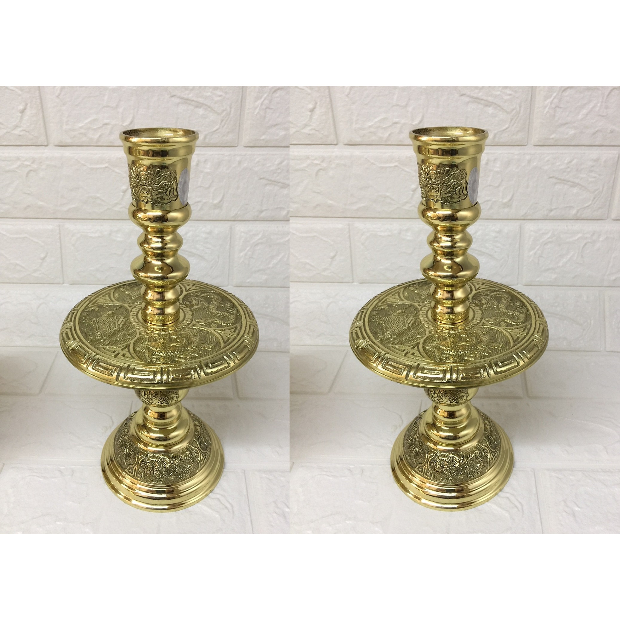 Cặp chân nến thờ cao cấp - đồ thờ AN13073