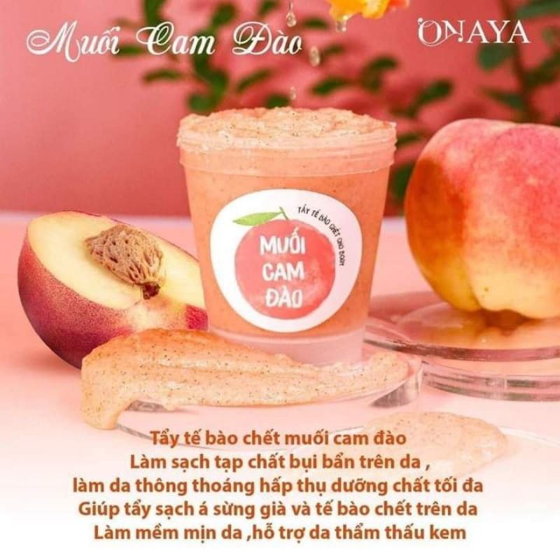 Tẩy tế bào chết cho body muối cam đào Onaya chính hãng