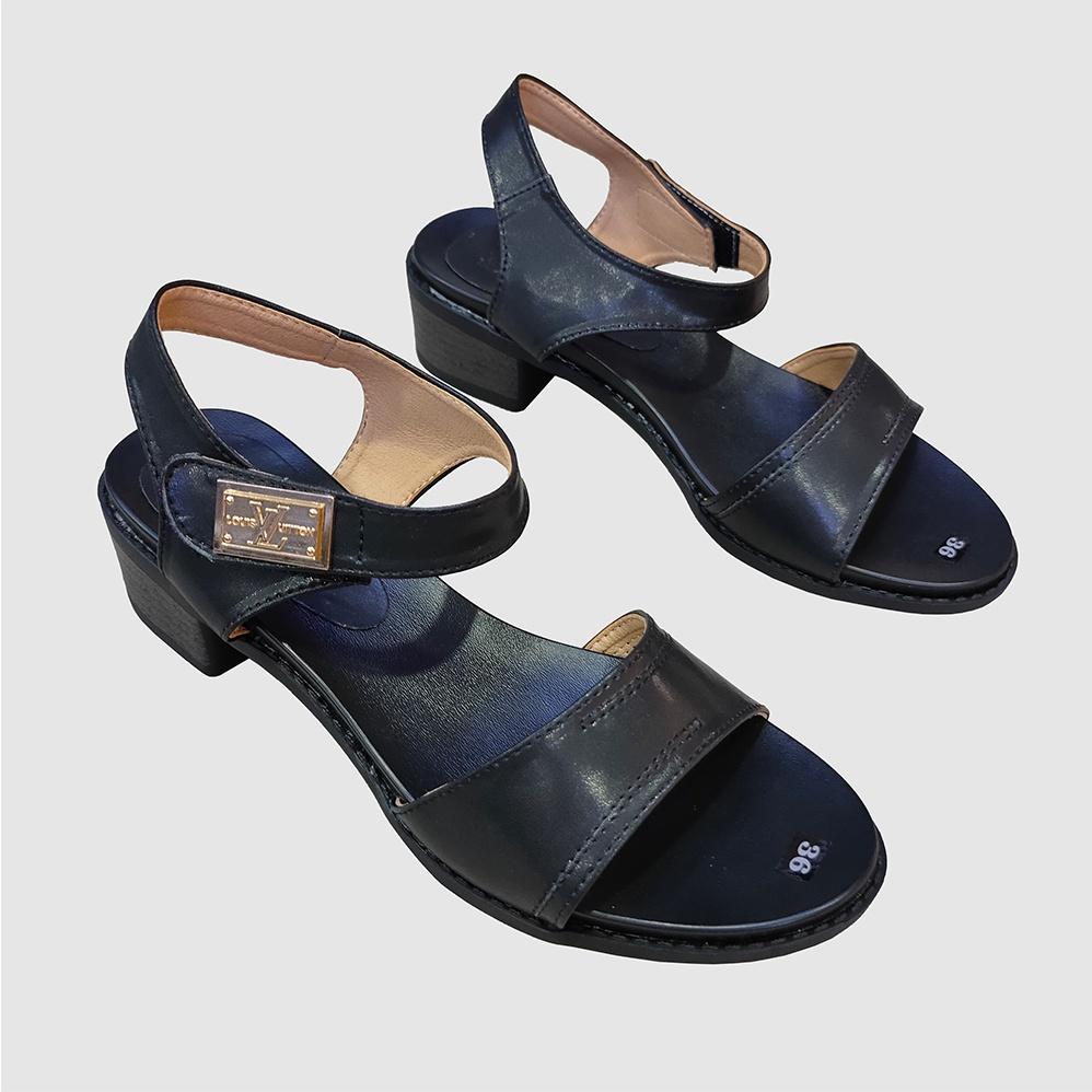 Giày Sandal Nữ Cao Gót TiTi ĐÔ Da Bò Thật Cao Cấp 5cm DNU2093c