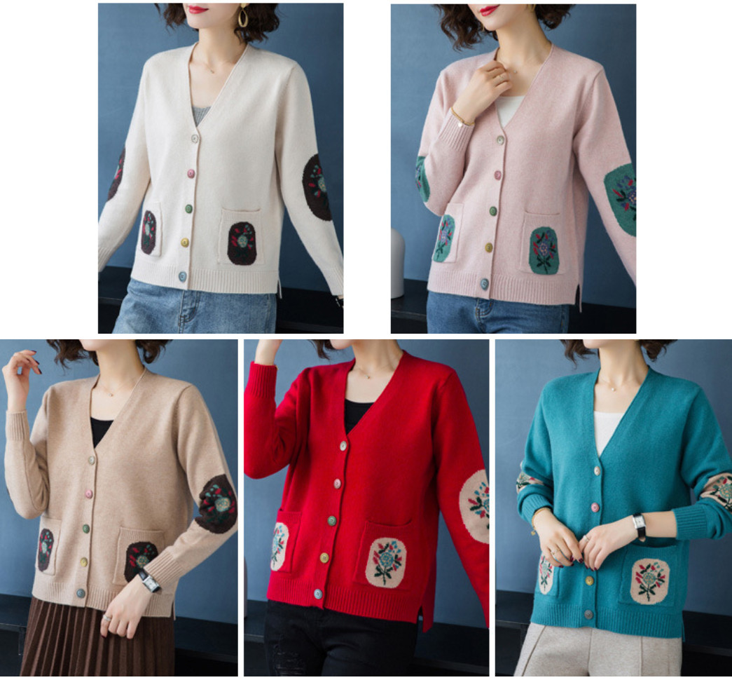 Áo Cardigan Nữ Họa Tiết Hoa Dễ Thương ALNO38 MayBlue Kiểu Dáng Hàn Quốc