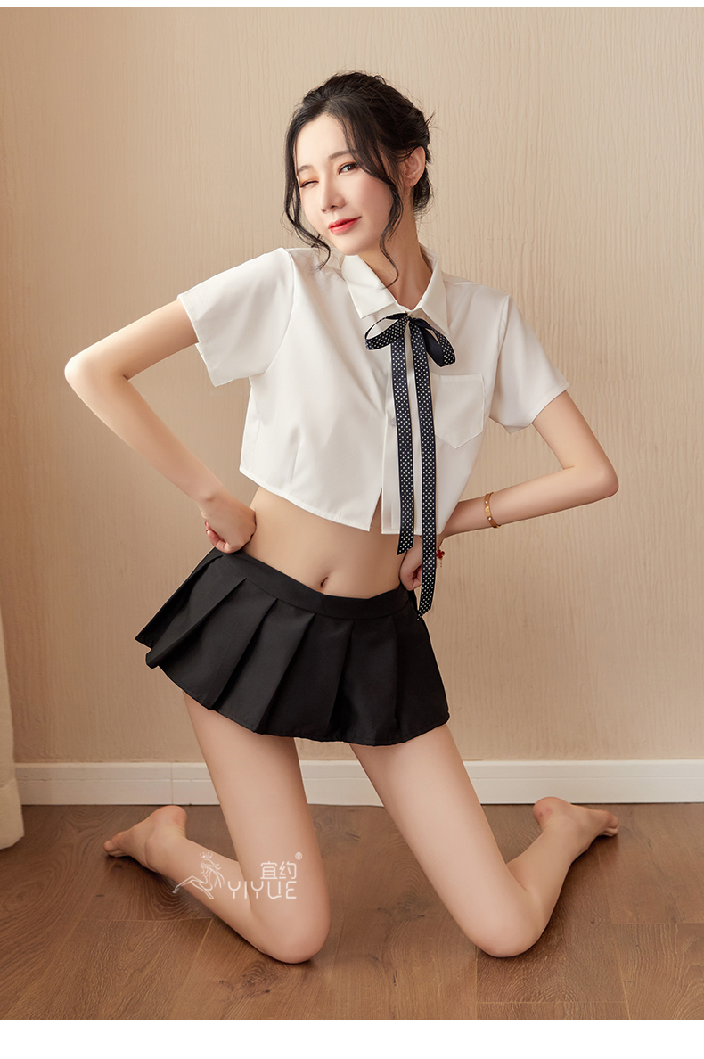 Đồ ngủ Cosplay nữ sinh thư ký cà vạt chấm bi sexy gợi cảm