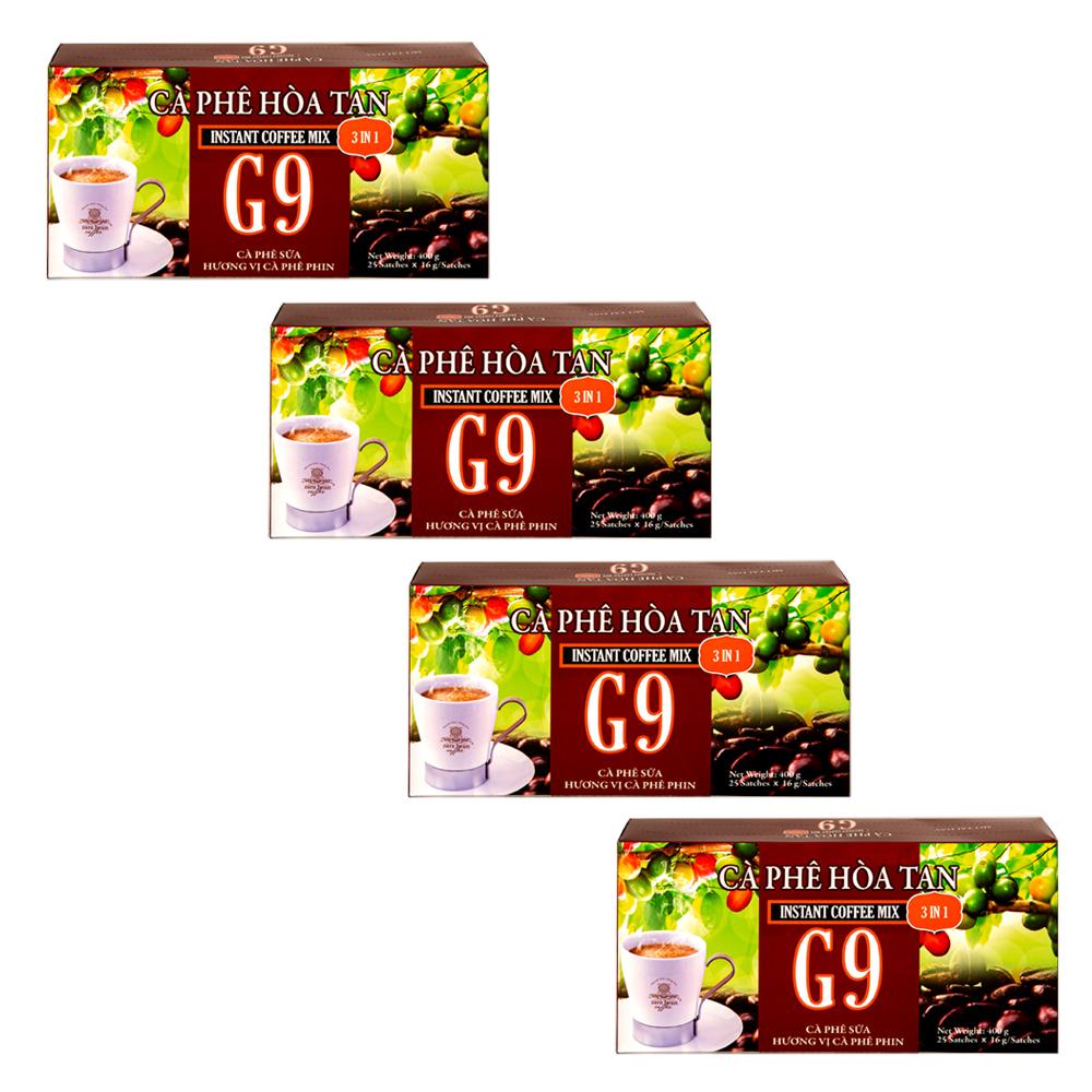 Cà phê hòa tan 3in1 - G9 (4 hộp x 25 gói)
