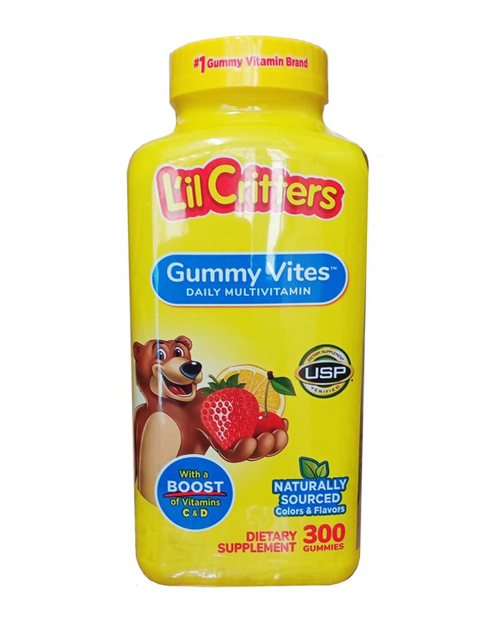 Kẹo dẻo đa Vitamin thiết yếu, Lutien và gấp đôi Canxi cho bé - L’il Critters Gummy Vites 300 viên