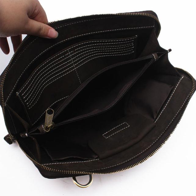 Clutch cầm tay da bò thô nguyên tấm đa năng - BHAP01Túi đéo chéo nam. Hàng chính hãng.