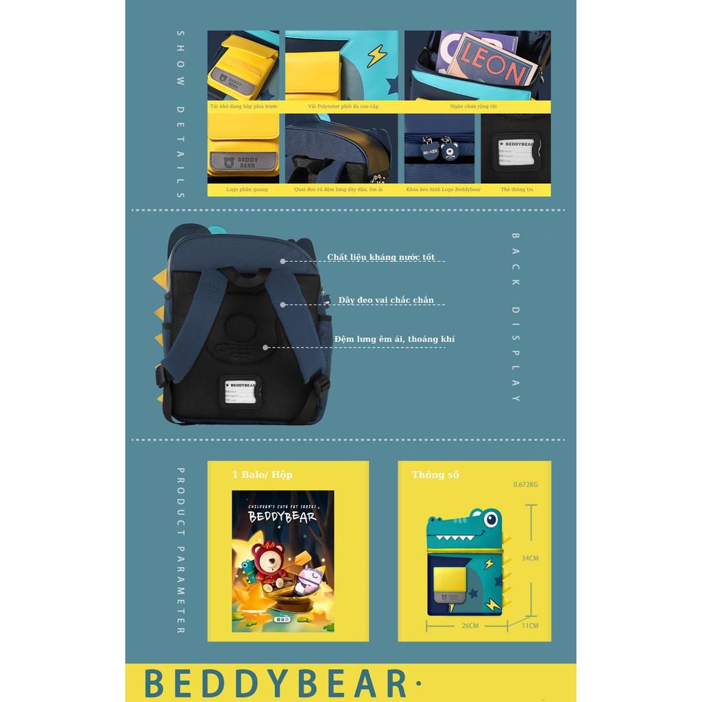 Balo Trẻ em từ 5 tuổi Beddybear Cute Bag 2.0 Phù hợp cho bé trai gái học Mẫu giáo chuẩn bị vào lớp 1 .Thiết kế chống gù, Chất liệu da PU hạn chế thấm nước