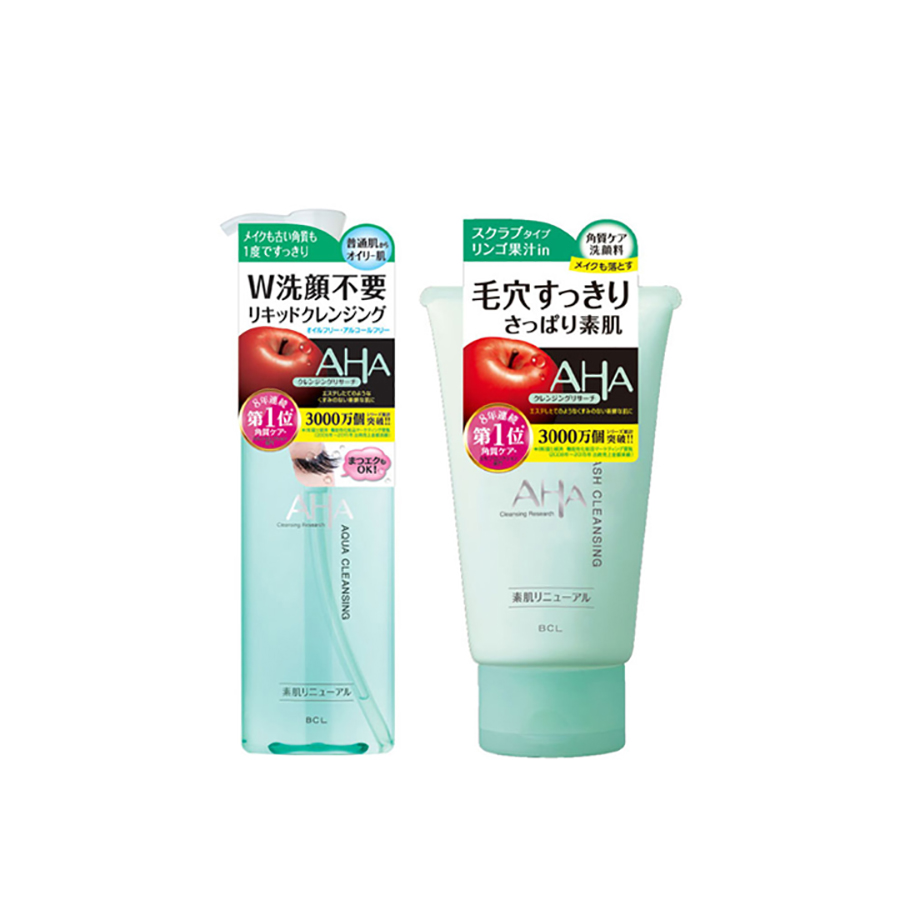 Combo double cleansing dành cho da thường Nước tẩy trang Cleansing Research Aqua Cleansing 145ml và sữa rửa mặt aha từ trái cây Cleansing Research Wash Cleansing 120g