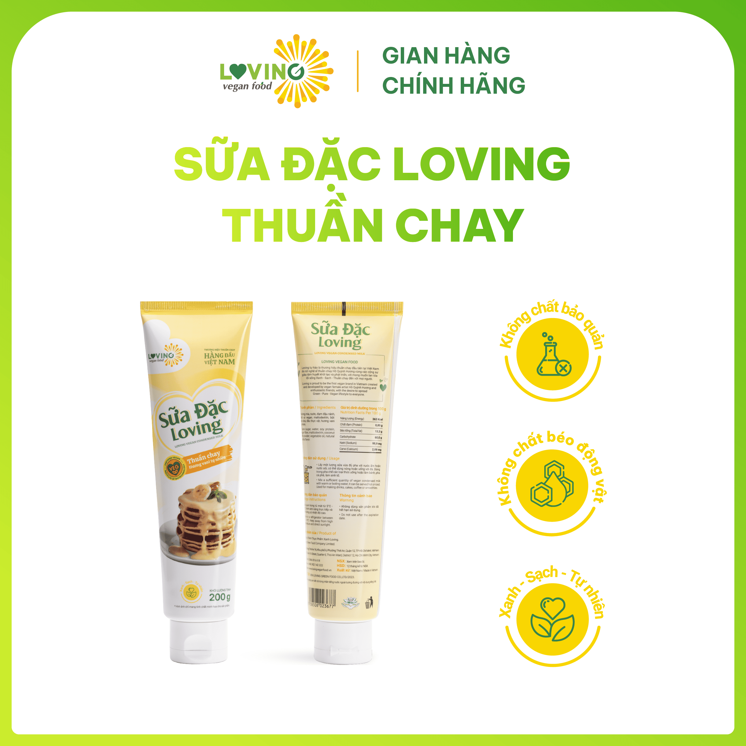 Sữa Đặc Loving Thuần Chay Tuýp 200gram