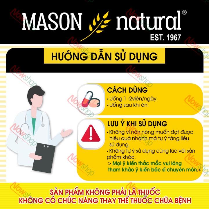 Viên uống bổ não Mason Natural Ginkgo Biloba 125mg hỗ trợ tăng cường trí nhớ tăng tuần hoàn máu