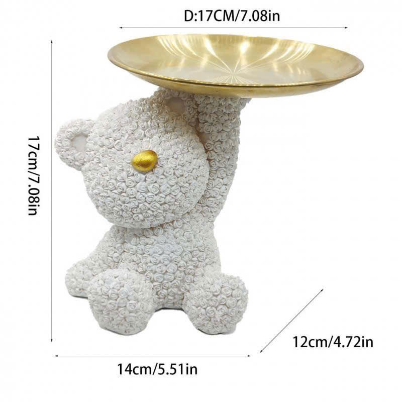 Khay Mứt Trái Cây Đựng Đồ Hình Chú Gấu Hoa Hồng Sang Trọng Khay Decor Đựng Bánh Kẹo Tết Sáng Tạo Trang Trí Nhà Cửa - Hàng Loại 1 - Chính Hãng MINIIN