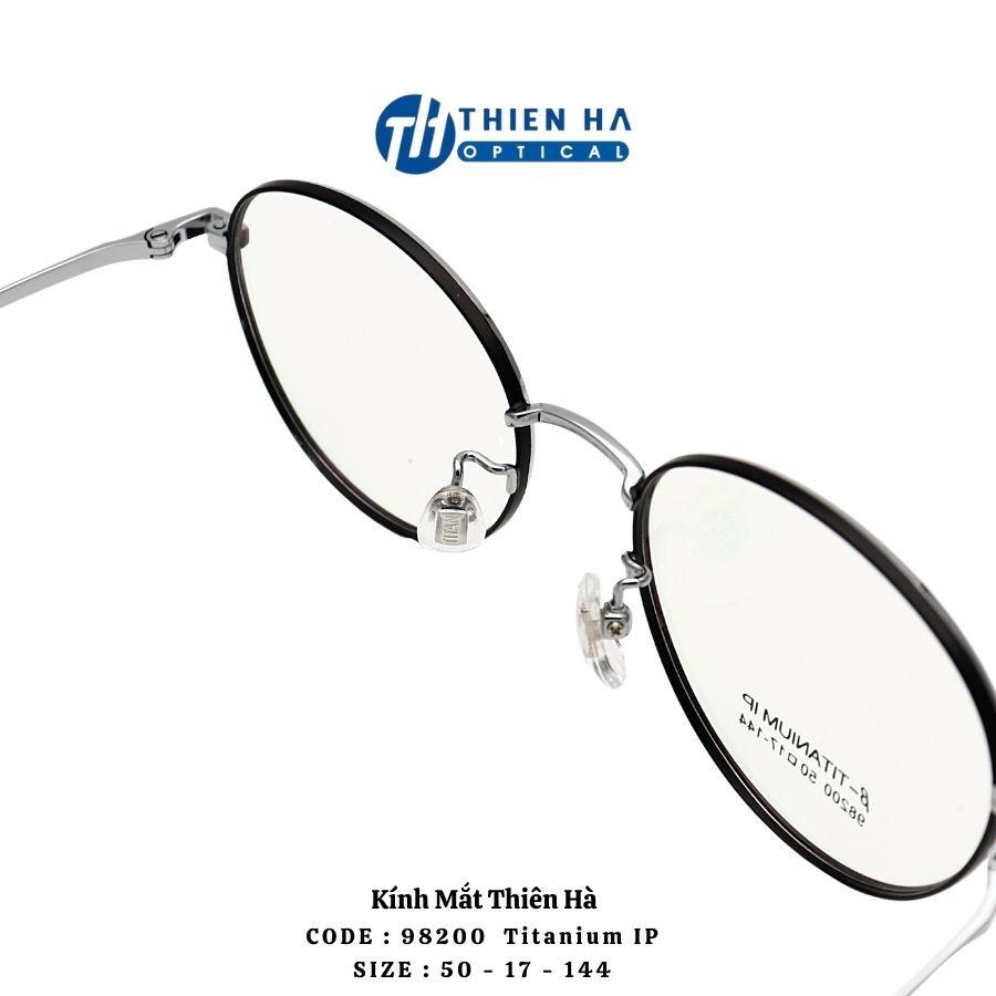 Gọng kính tròn titan nam nữ THIÊN HÀ OPTICAL chất liệu ip titannium nhẹ bền trẻ trung size trung nhiều màu PT98200