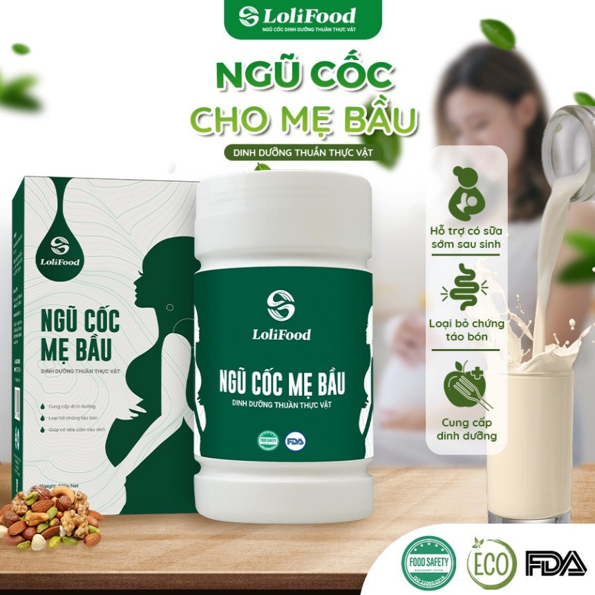 Ngũ Cốc Mẹ Bầu Long Liên (500gr) - Ngũ Cốc Cho Bà Bầu - Ngũ Cốc Dinh Dưỡng Cho Mẹ Và Thai Nhi - Bổ Sung Omega3, DHA, Canxi, Sắt - Hỗ Trợ Cho Sự Phát Triển Toàn Diện Và An Toàn Của Bé - Chứng Nhận ATVSTP