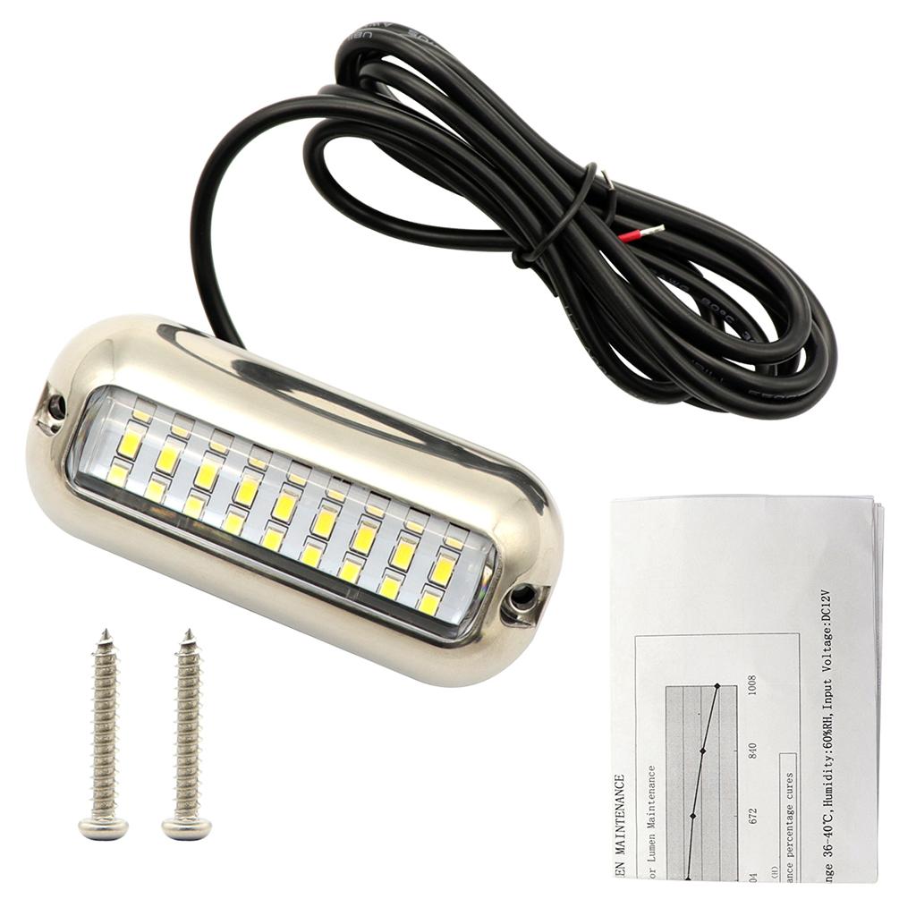5.2W Underwater LED Marine/Boat Light 27 LEDs Lamp Stainless Steel Pontoon Lamp