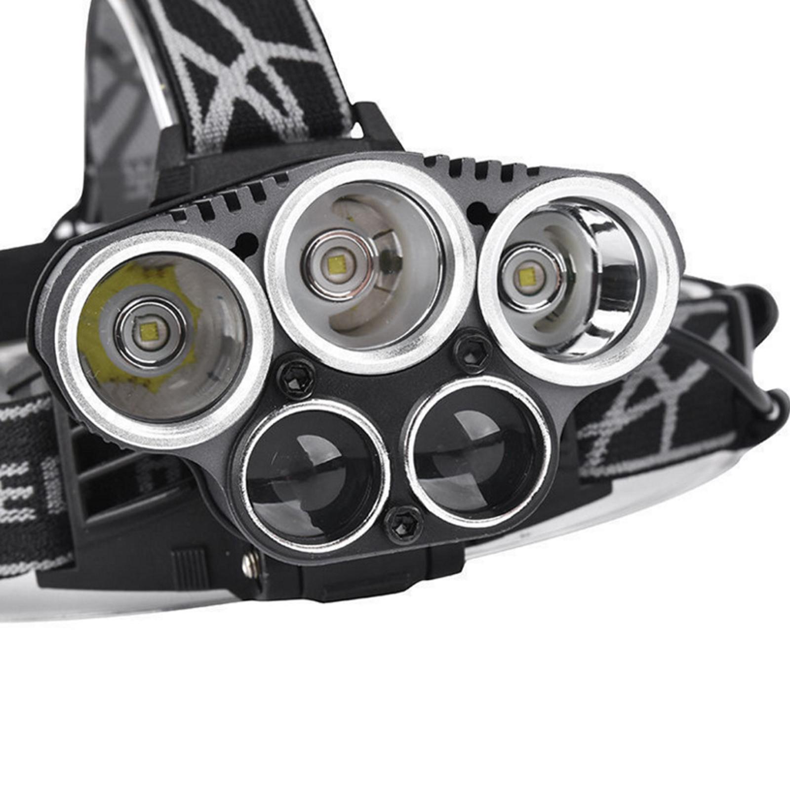 Lightweight USB Rechargeable Adjustable 6 Modes Headlamp for Camping Fishing
