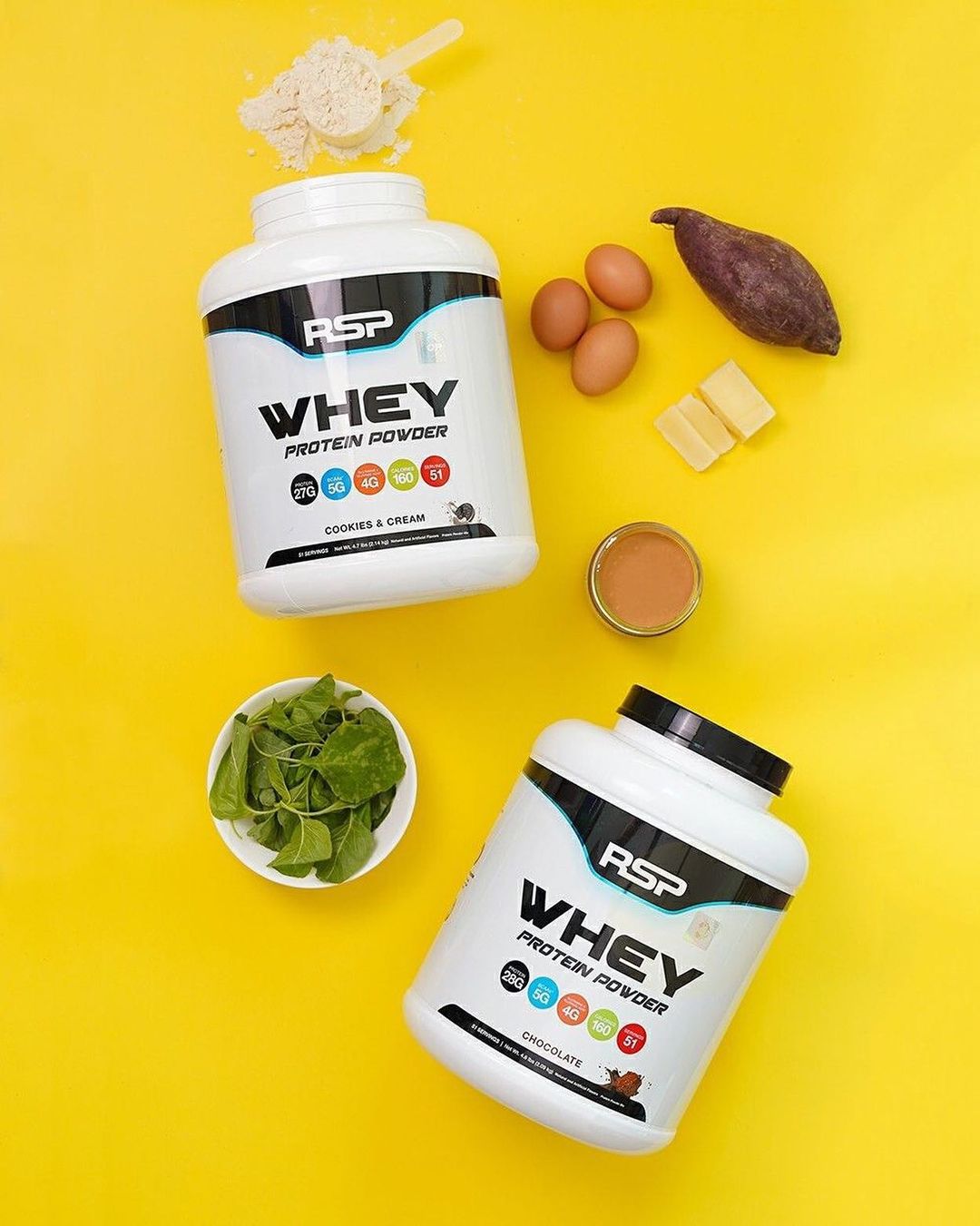 Sữa tăng cơ, hỗ trợ giảm mỡ Whey RSP Protein (2,09 kg/hộp) 51 lần dùng - Tặng kèm bình lắc ngẫu nhiên - Hàng chính hãng