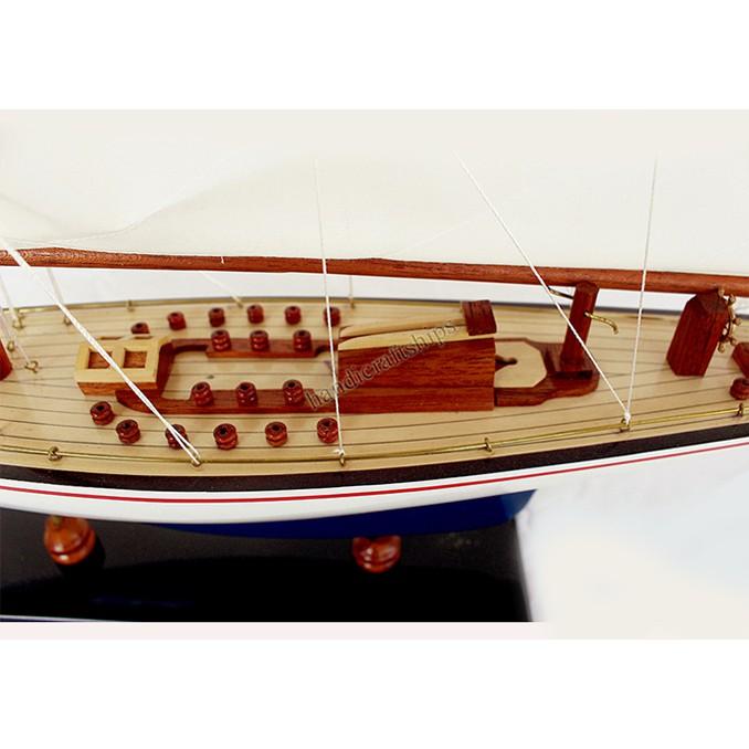 Thuyền buồm Endeavour Trắng - Xanh dương 50cm
