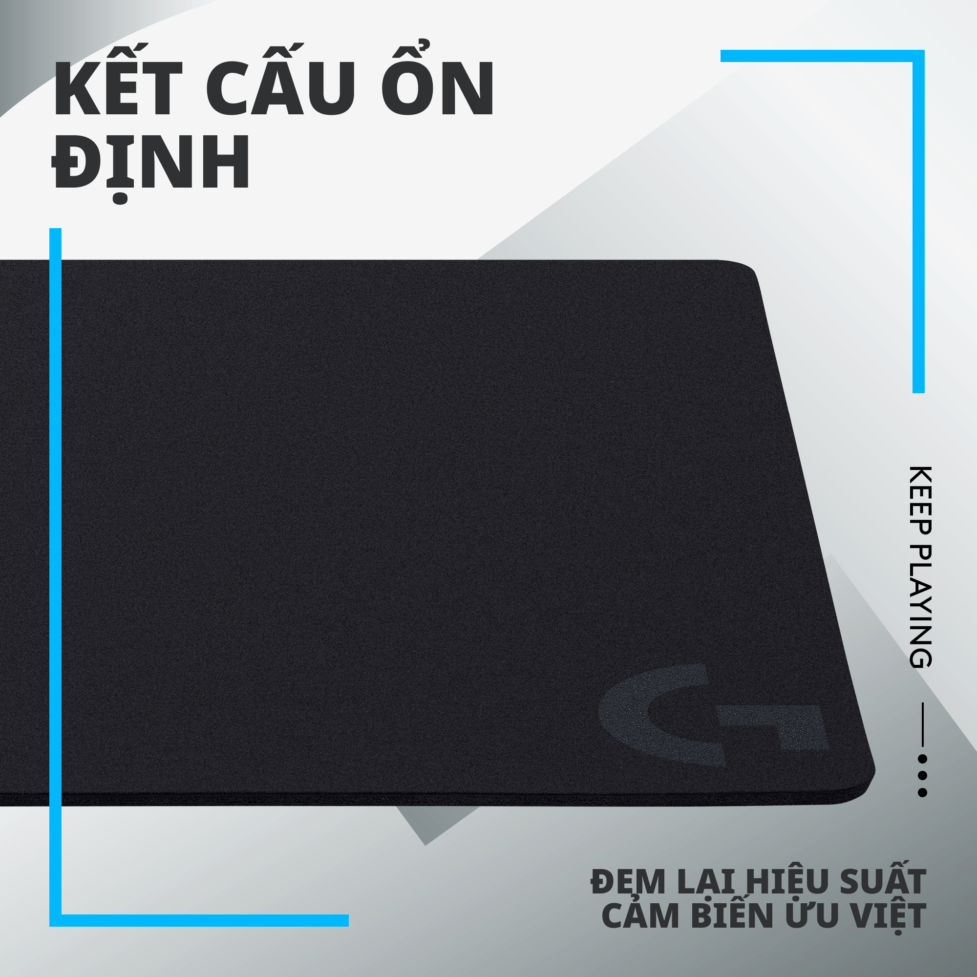 Bàn di chuột game Logitech G440 (Size M) tấm lót chuột chơi game bằng vải, tối ưu cho chơi game, ma sát, chống trượt kích thước 340 x 280 x 5 mm (dài x rộng x dày) - Hàng Chính Hãng