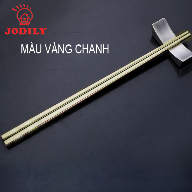 Hộp 5 Đôi Đũa Inox Mạ Vàng Jodily Cao Cấp - Không Trơn Trượt, Bền Mãi Với Thời Gian