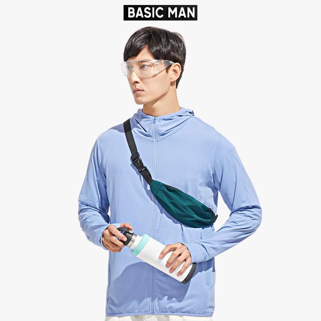 Áo chống nắng nam nữ BASIC MAN khoác ngoài vải kim cương dầy thông hơi thoáng mát chống bụi bẩn - ACN 001