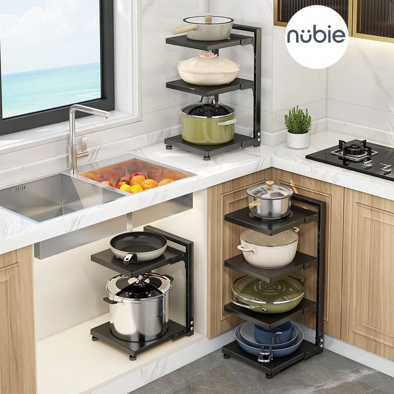 Kệ Để Xoong Nồi 2/3/4 Tầng Nubie Có Thể Điều Chỉnh Khoảng Cách Các Tầng-Giá Để Đồ Nhà Bếp Tiện Dụng