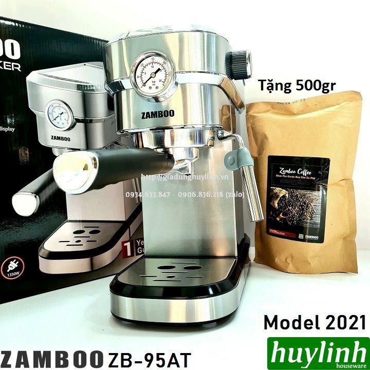 Máy pha cà phê Espresso Zamboo ZB-95AT + Tặng Máy Xay ZB-100GR - Hàng chính hãng