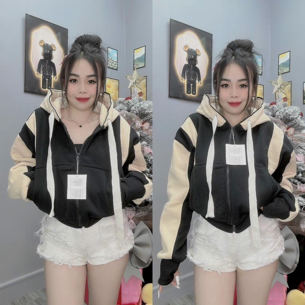 Áo khoác nữ nỉ dệt xuất khẩu cổ cao 4 túi phong cách phong cách-A2091 - Nâu đất