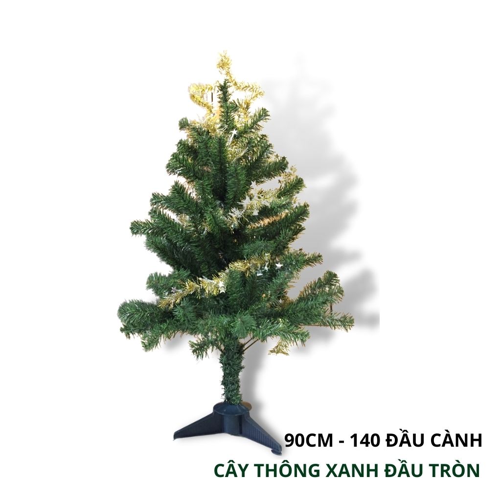 Cây Thông Noel Trang Trí Giáng Sinh Trong Nhà Ngoài Trời Đầu Tròn Nhiều Size Thông 2m, 3m, 1m, Mini