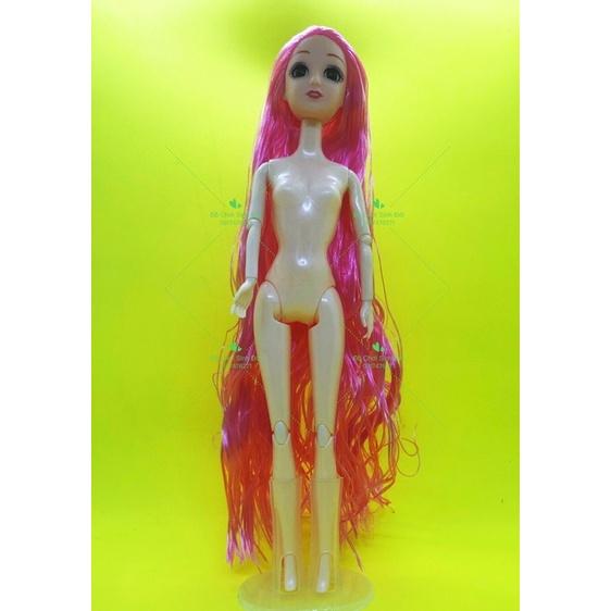Búp bê tóc dài đến chân màu Hồng -có kệ trưng