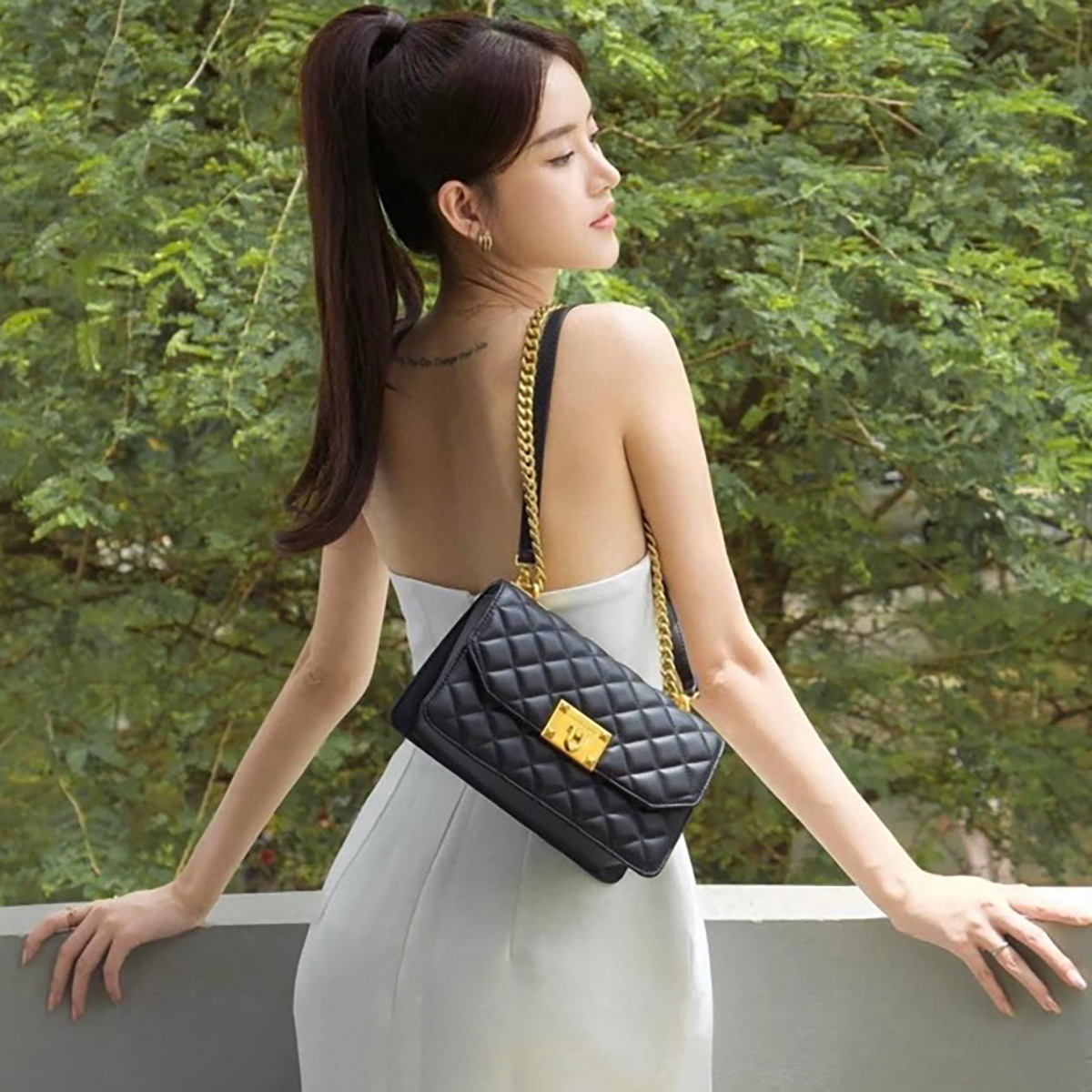 Túi đeo chéo, túi xách nữ khoá gập trần trám ZuCi A34 size 22cm da mềm đẹp sang trọng, cá tính cho nữ loại đẹp xuất dư