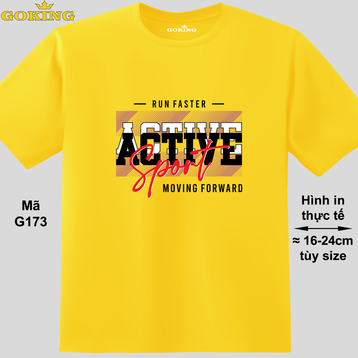 RUN FASTER - ACTIVE SPORT - MOVING FORWARD, mã G173. Áo thun in chữ siêu đẹp. Áo phông hàng hiệu GOKING cho nam nữ, cặp đôi, teen, trung niên. Quà tặng cao cấp cho gia đình, doanh nghiệp