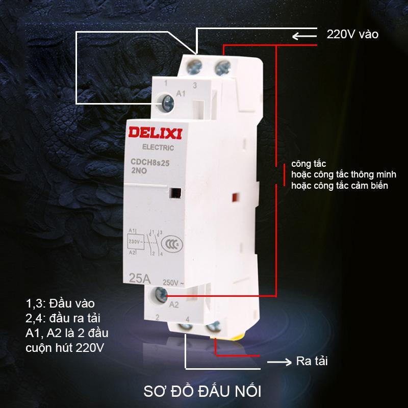 Khởi động từ-contactor 1 pha, 2 cổng thường đóng 2NC hoặc thường mở 2NO