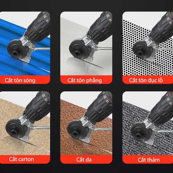 Đầu chuyển đổi cắt tôn thế hệ mới, biến máy khoan vít điện 220V, khoan pin thành máy cắt tôn