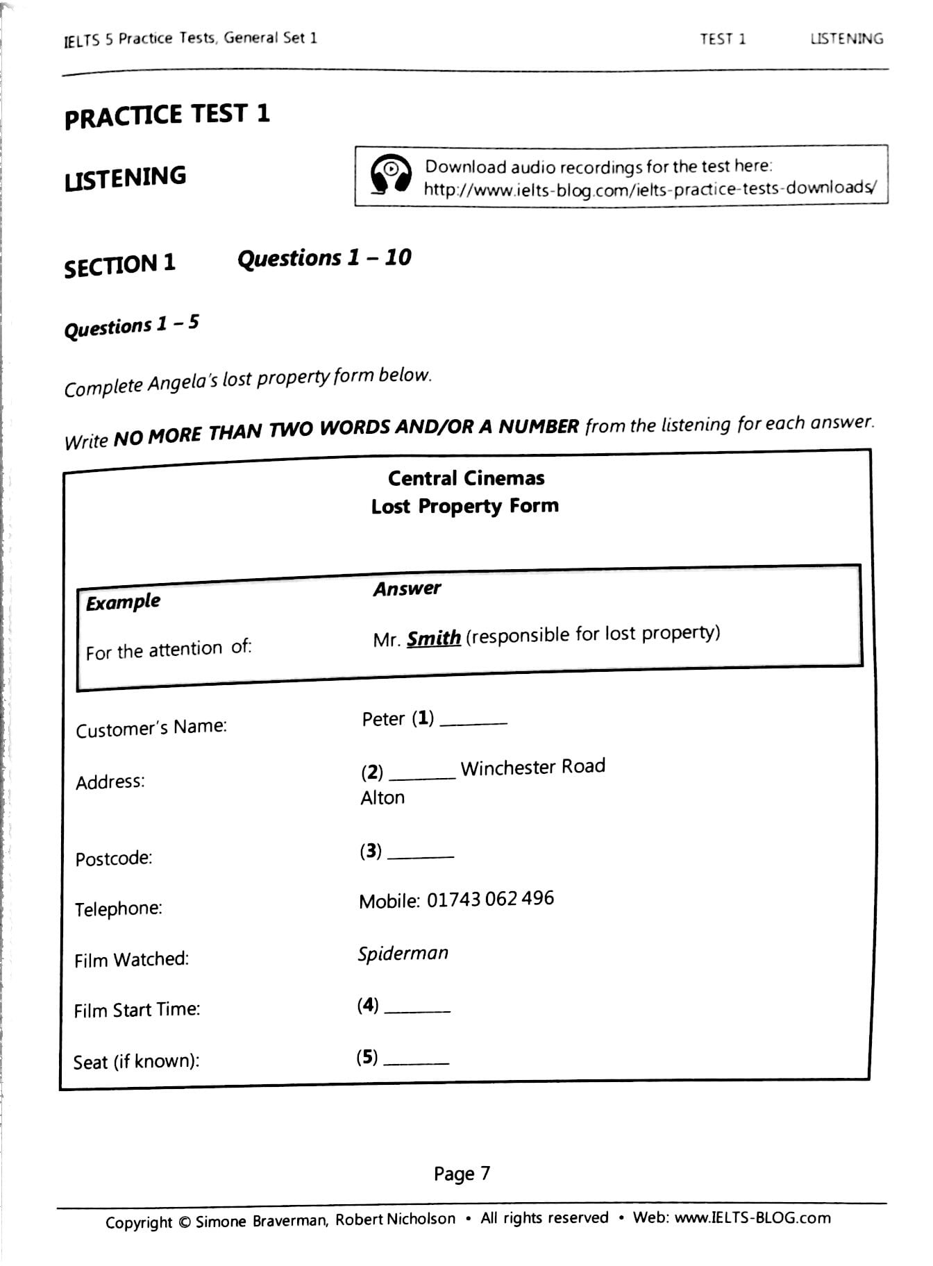 General Set 1 - Test No.1-5 - Ielts 5 Practice Tests (Mai Lan Hương)