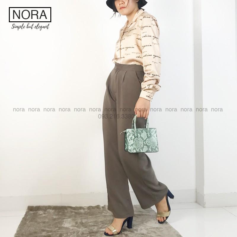 Quần Ống Rộng Culottes Xuông Dài 100cm, Quần Vải Suông Rũ Siêu Mềm Cao Cấp | NQ02 | Ghi Rêu