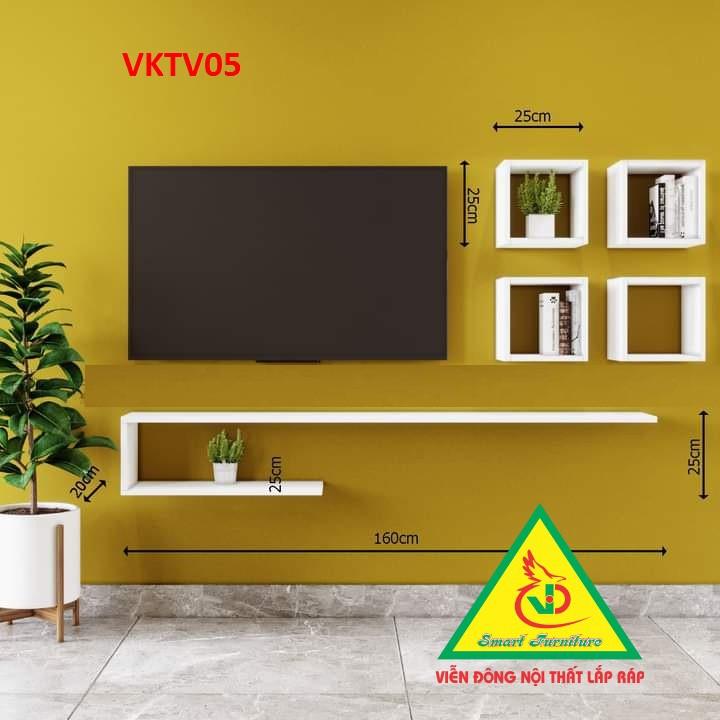 Bộ Kệ Ti Vi Treo Tường Trang Trí - Nội Thất Lắp Ráp