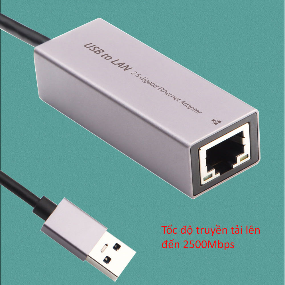 Cáp Chuyển Đổi USB 3.0/USB-C Ra Cổng Mạng Lan RJ45 2500Mbps/2.5 Gigabit Ethernet SeaSy, Cổng Chuyển Đổi USB/Type C To Cổng Lan, Tốc Độ Truyền 2500Mbps, Tương Thích Với Các Mạng Internet Và Hệ Điều Hành – Hàng Chính Hãng