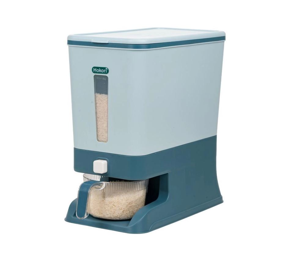 Thùng đựng gạo tiện ích 10kg có ca đong cao cấp Hokori 5338 Nhựa Việt Nhật - Giao màu ngẫu nhiên