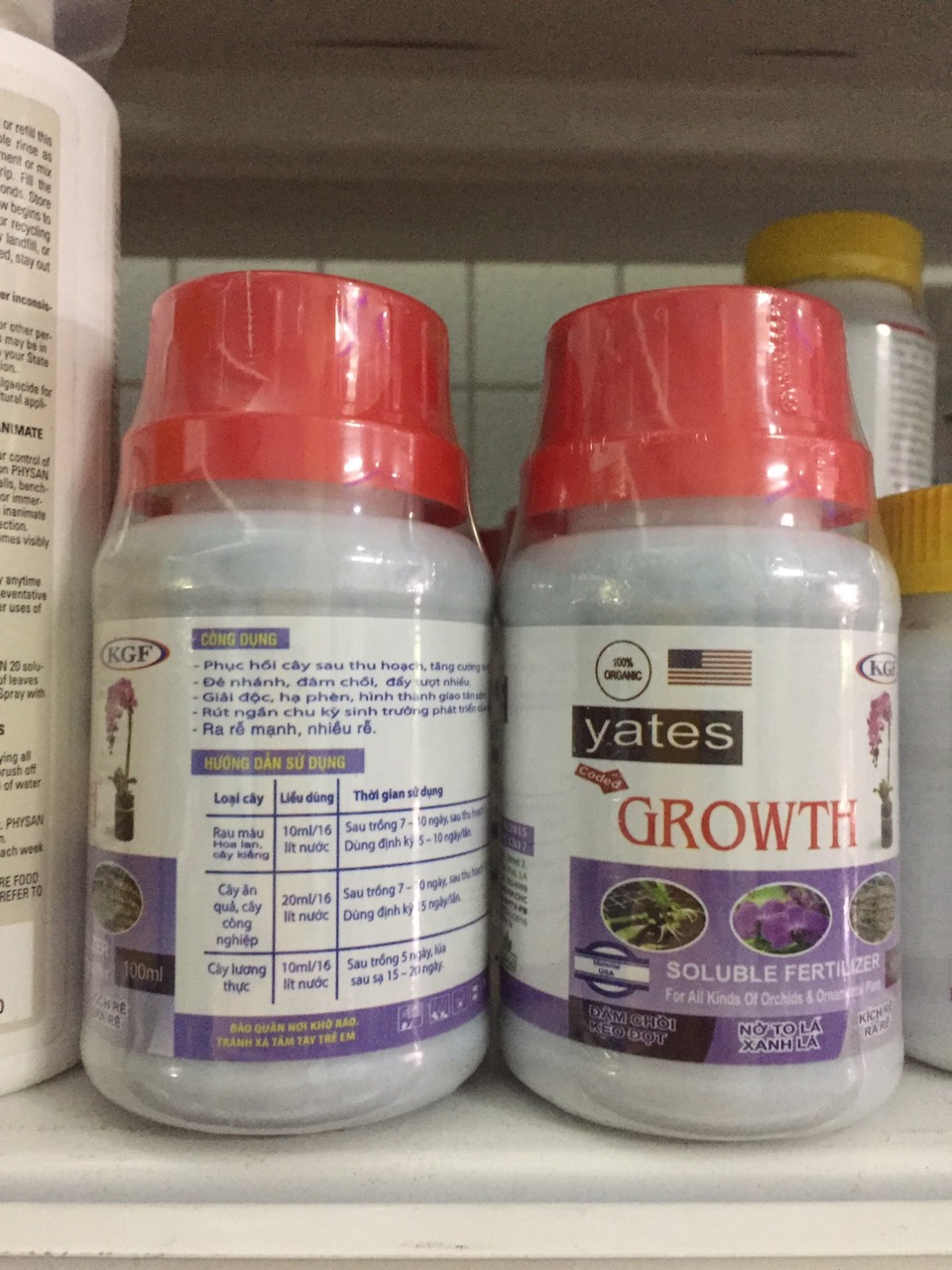 Phân bón lá hữu cơ Mỹ - Yates Growth - 100% Organic - 100ml