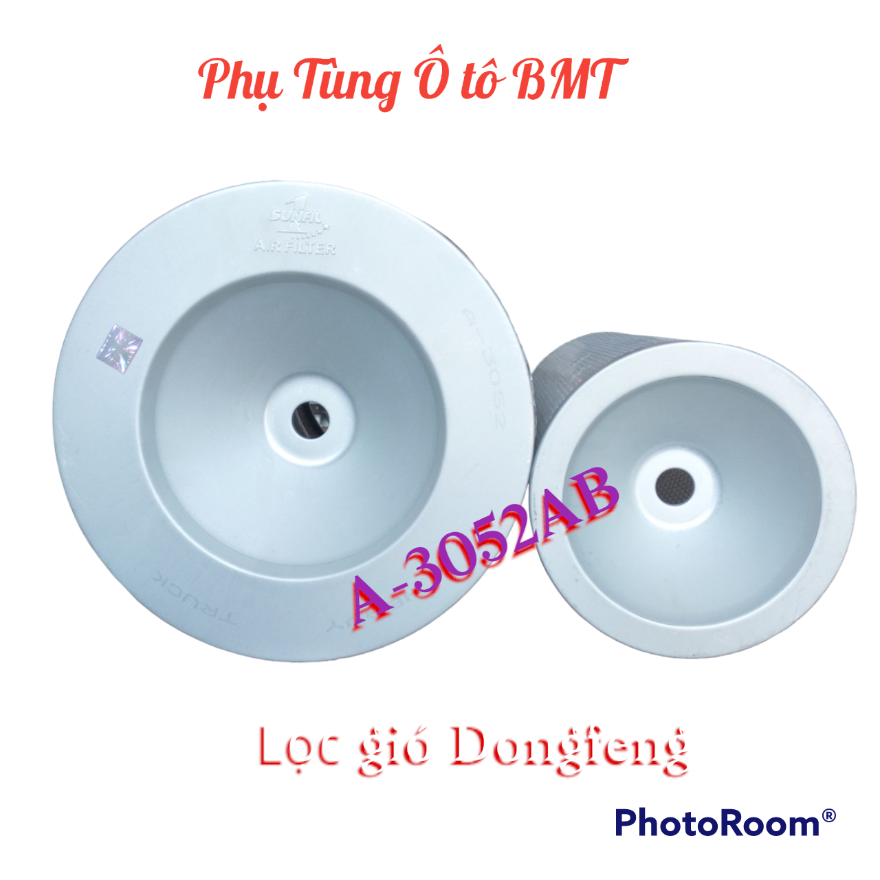Lọc gió động cơ xe tải, ben Dongfeng, Shacman, faw, auman. Mã lọc A -3052 - AB. Kích thước 30*52 bằng sắt 2 lớp đáy lõm