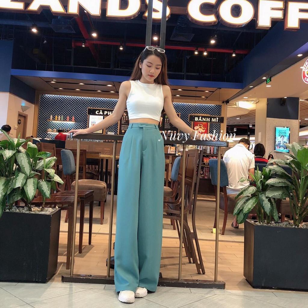 Quần ống rộng nữ quần tây ống xuông chất tuyết mưa culottes xuông dài 100cm 935