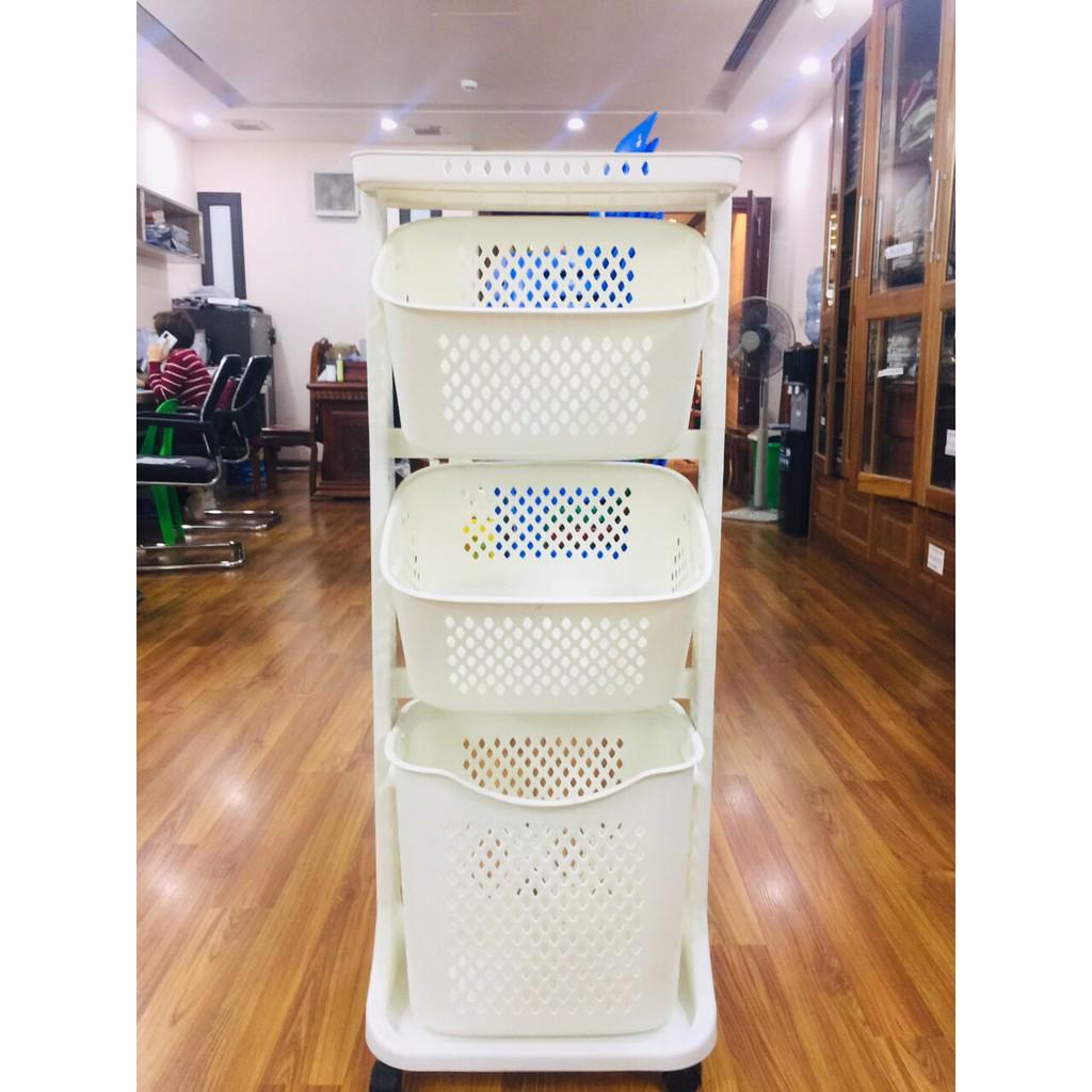 Kệ đựng đồ đa năng, 3 tầng có bánh xe