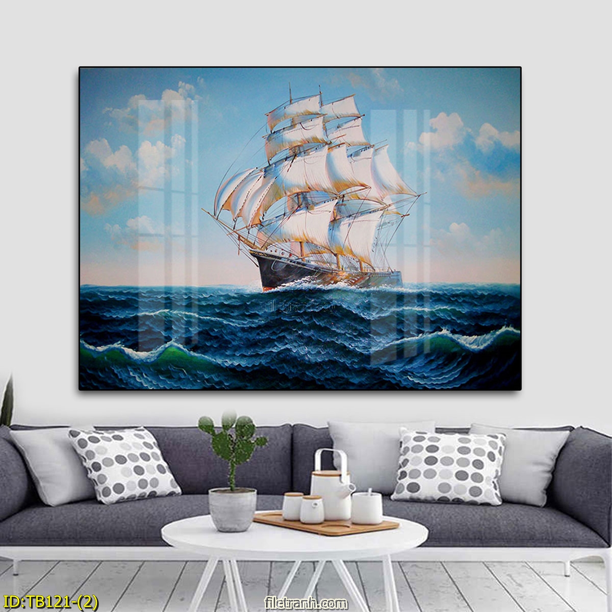Tranh Thuận Buồm Xuôi Gió Cao Cấp - Tranh Canvas Treo Tường Phòng Khách