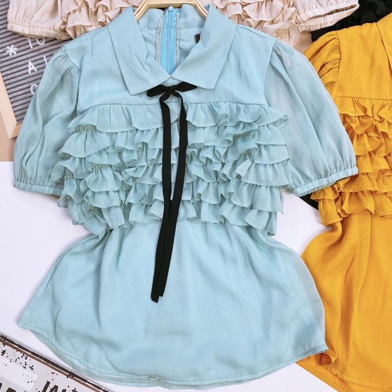 Áo sơ mi nữ phối bèo Sutp shop