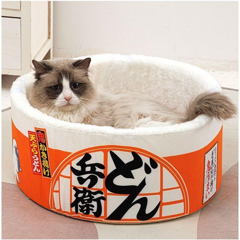Giường cho vật nuôi vui nhộn giữ cho mèo con ấm áp / màu cam có thể giặt được (S) có thể giặt được