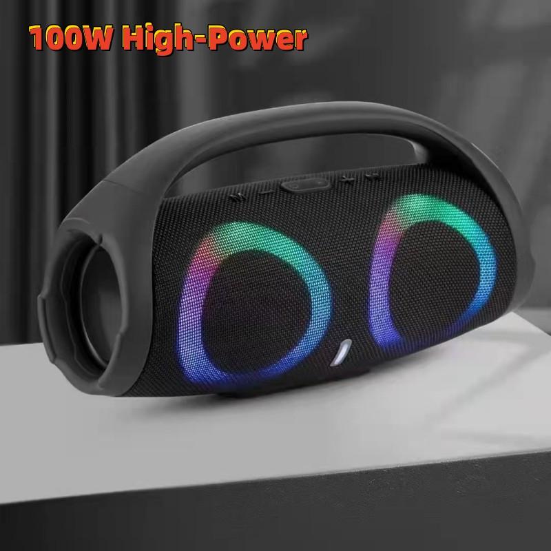 Máy tính để bàn không dây công suất cao 100W Hiệu ứng ánh sáng RGB Hỗ trợ âm thanh cho Bluetooth/AUX/Thẻ TF/Phát lại qua USB/Loa Bluetooth TWS Màu sắc: Đen