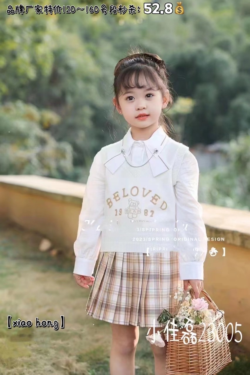 Set váy cho bé gái size đại, Váy thu đông trẻ em 5-12 tuổi chữ BELO phong cách Hàn Quốc kiểu dáng thời trang