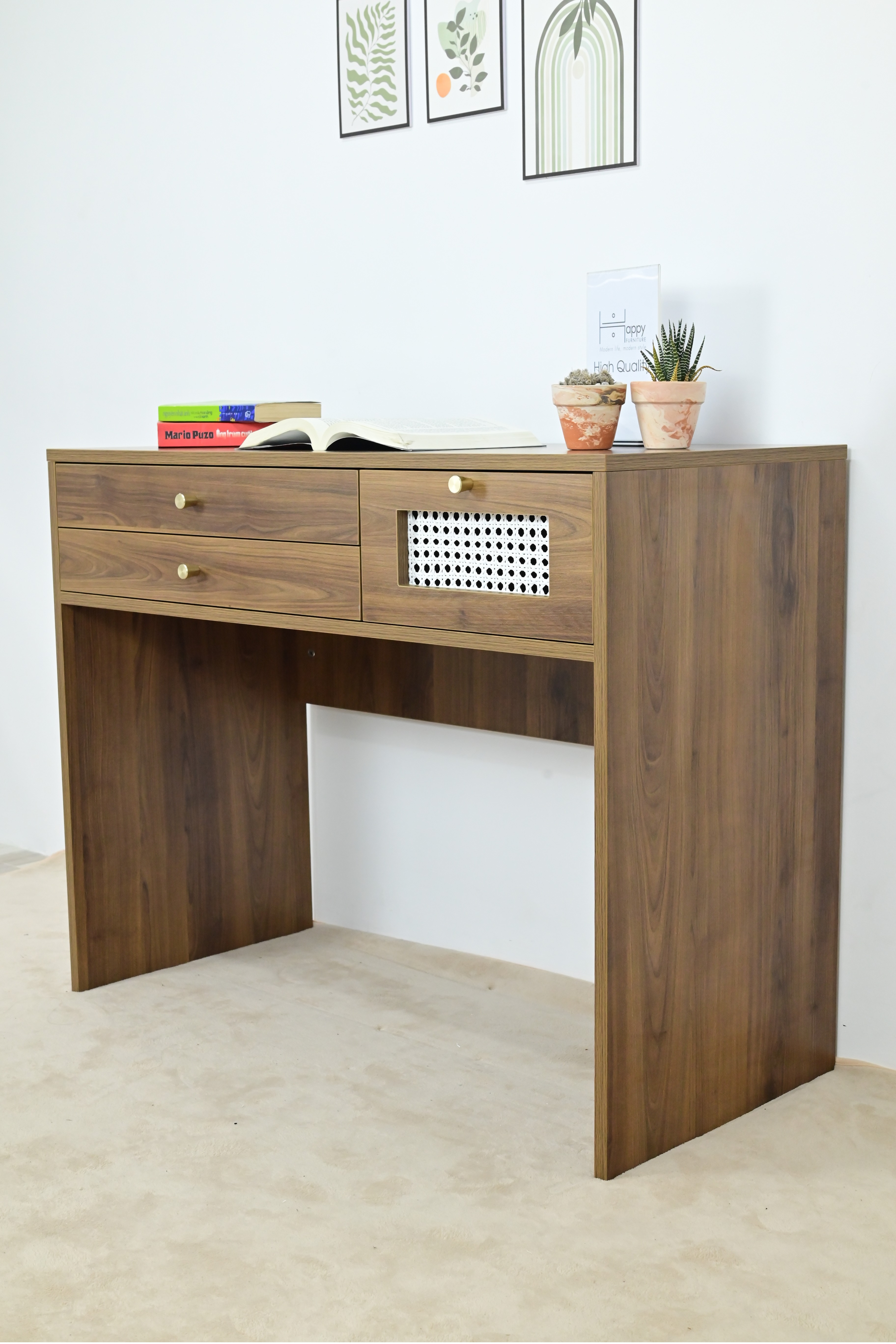 [Happy Home Furniture] ROTAN, Bàn trang điểm 3 ngăn kéo, 100cm x 45cm x 78cm ( DxRxC), BAN_072