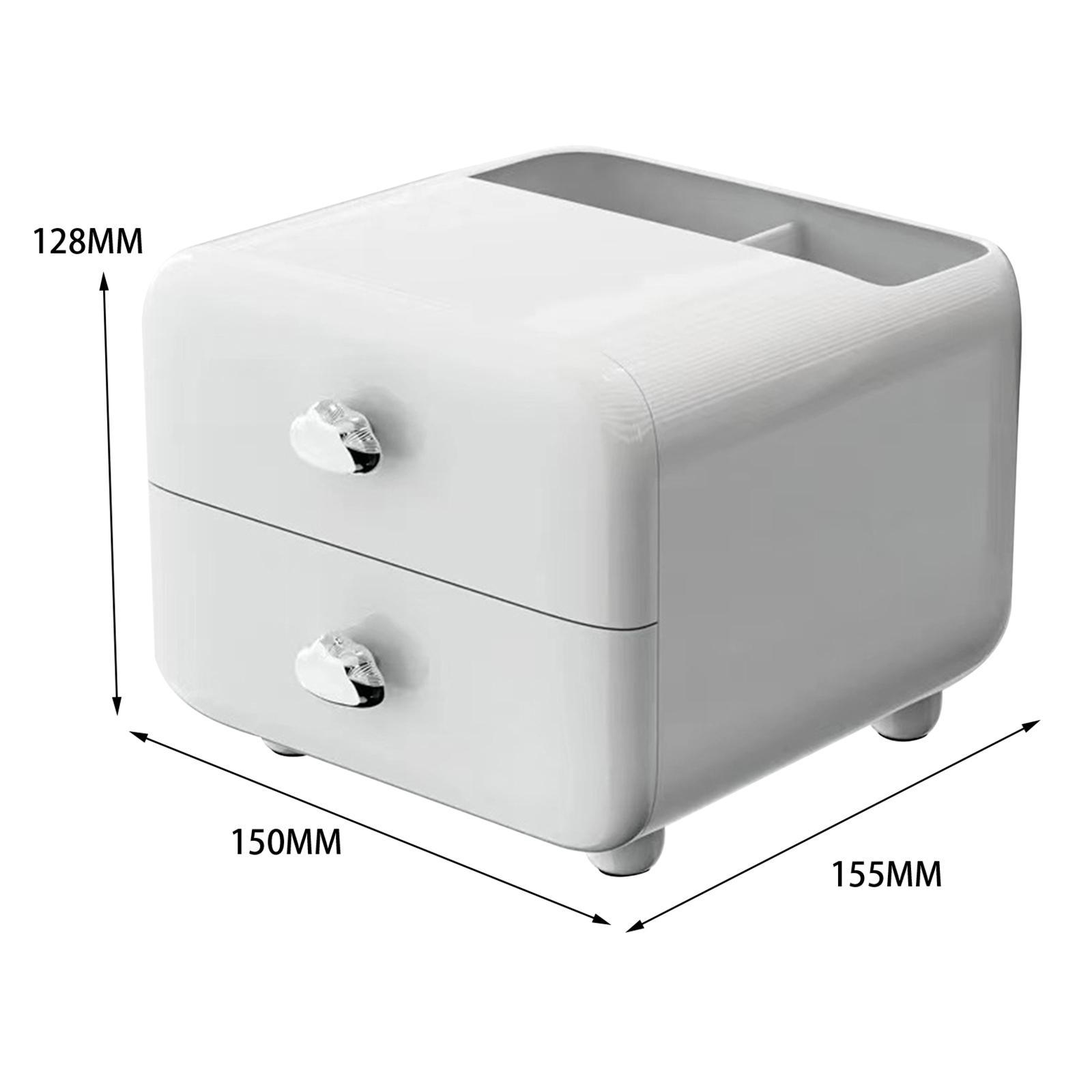 Pen Holder with 2 Drawer Desk Stationery Box for Desktop Office Supplies
