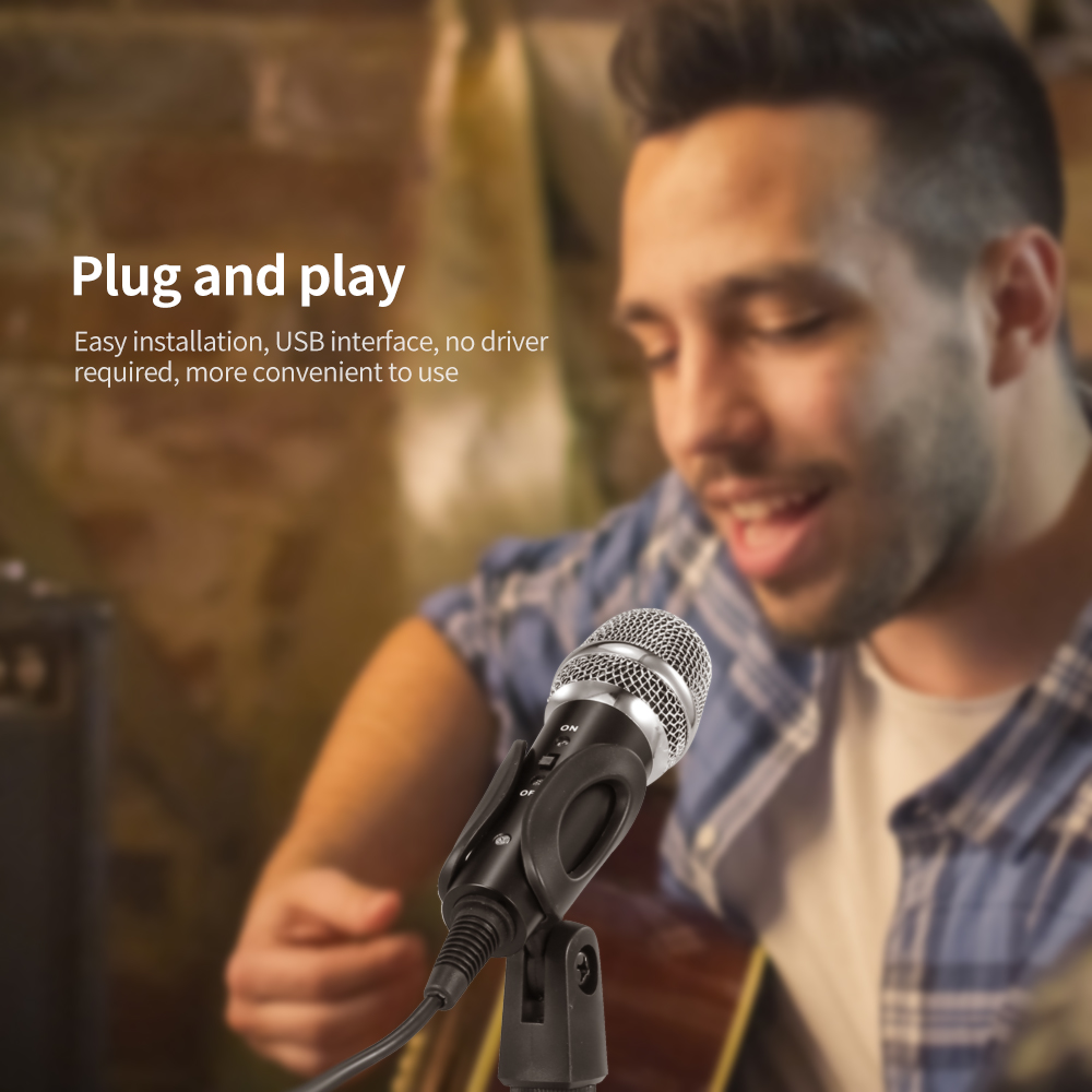 Micrô Ngưng Tụ Hát Karaoke Có Dây USB Không Ổ Đĩa Có Chân Đế