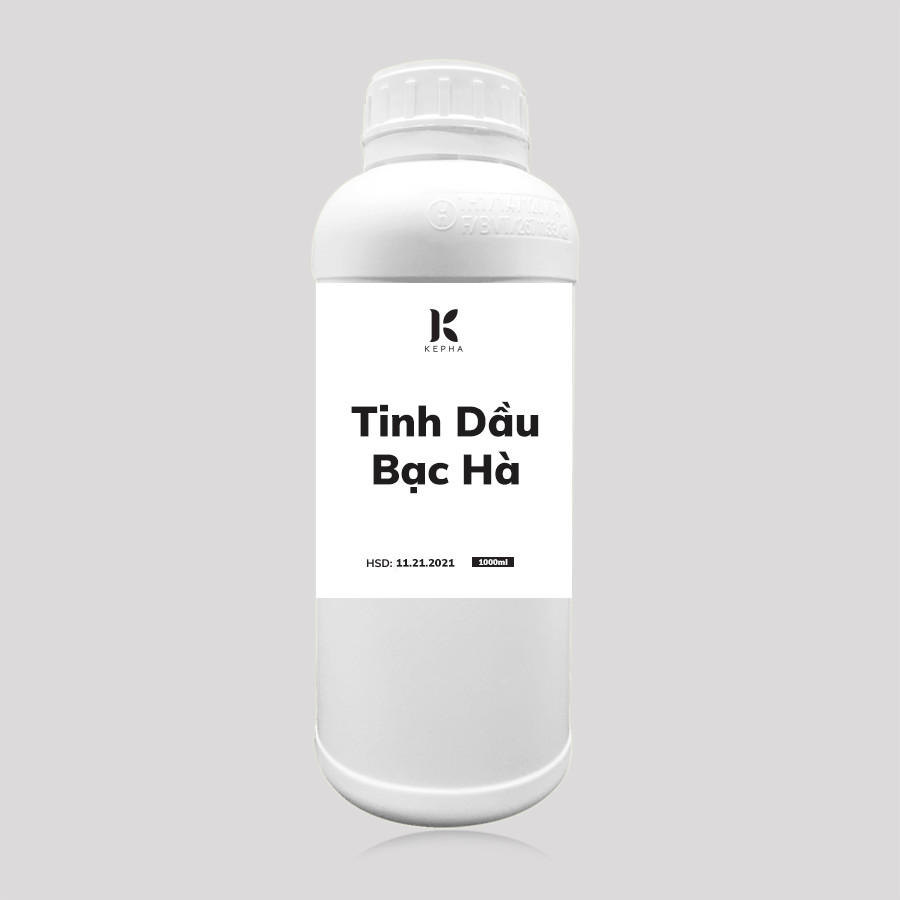 Tinh dầu Bạc Hà Peppermint Kepha 1 lít - Nguyên chất, cao cấp, nhập khẩu trực tiếp từ Ấn Độ - Xông thơm phòng, khử khuẩn, đuổi chuột