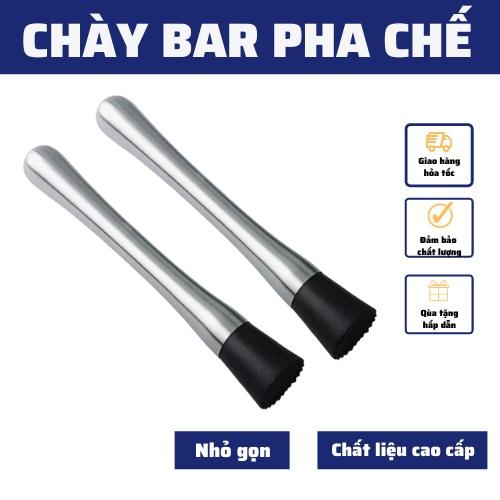 Chày dầm pha chế cocktail Inox cao cấp chày bar chuyên dụng dầm hoa quả dụng cụ nghiền khuấy pha chế đồ uống tiện lợi